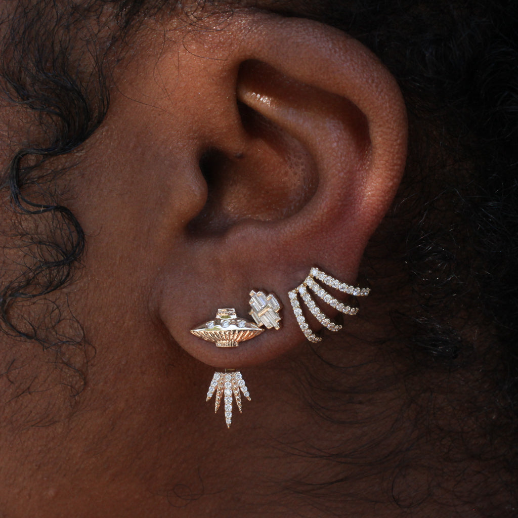 Four Strand Cuff Earring - Diamond