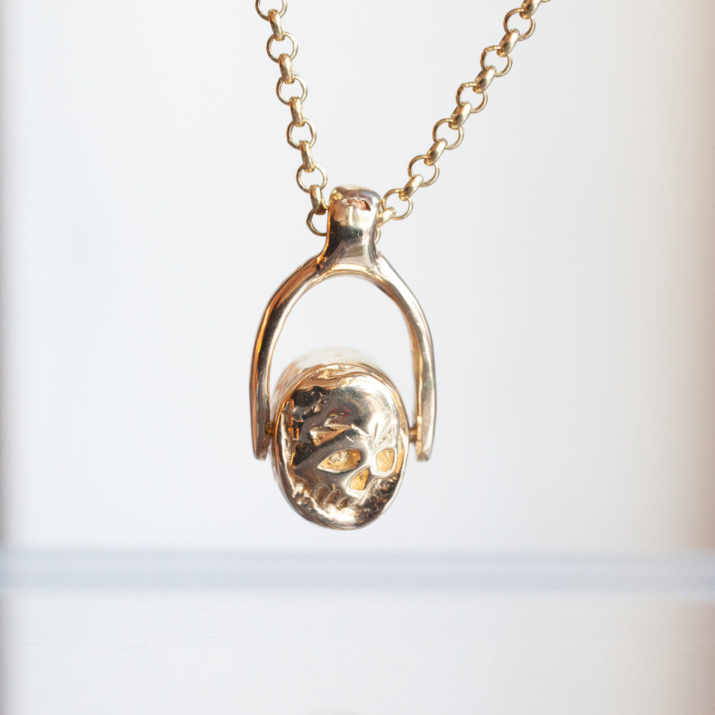 Secret Skull Sapphire Spinner Necklace