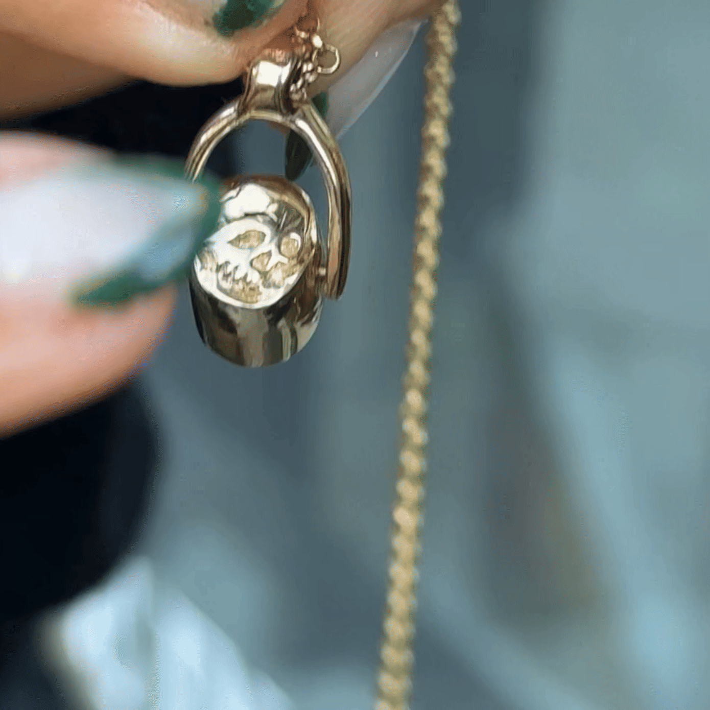 Secret Skull Spinner Necklace