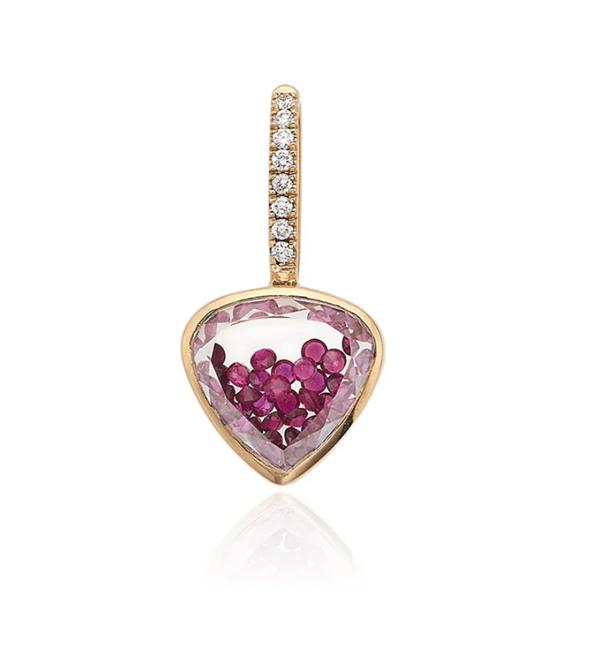 Naipe Heartish Pave Shaker Charm - Ruby