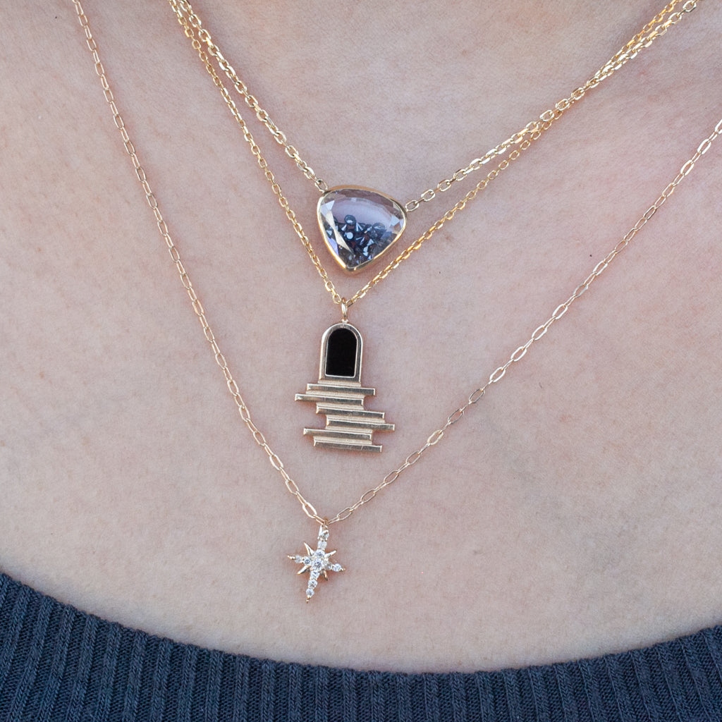 Naipe Heartish Shaker Necklace - Black Diamond