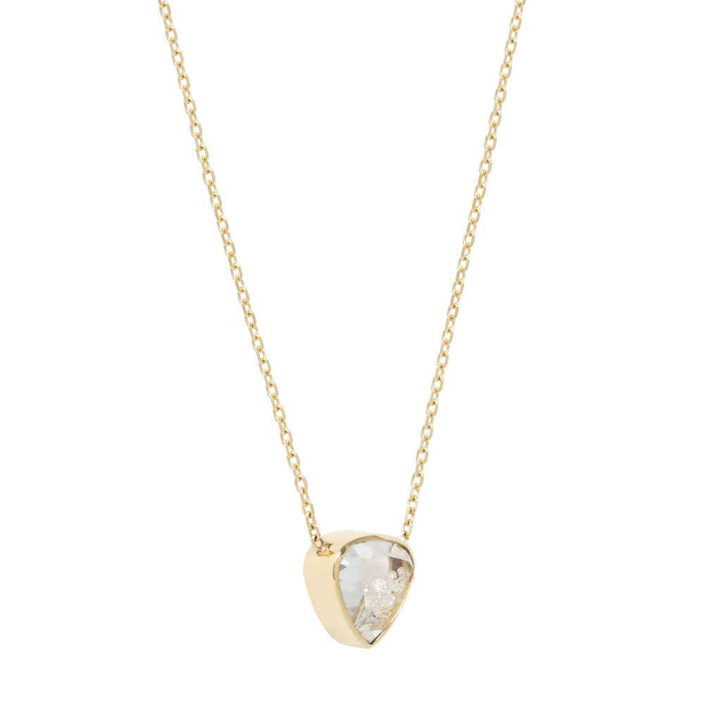 White Diamond Naipe Heartish Shaker Necklace