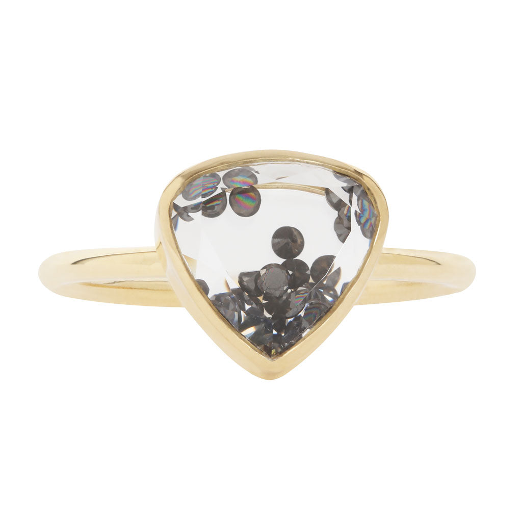 Naipe Heartish Shaker Ring - Black Diamond