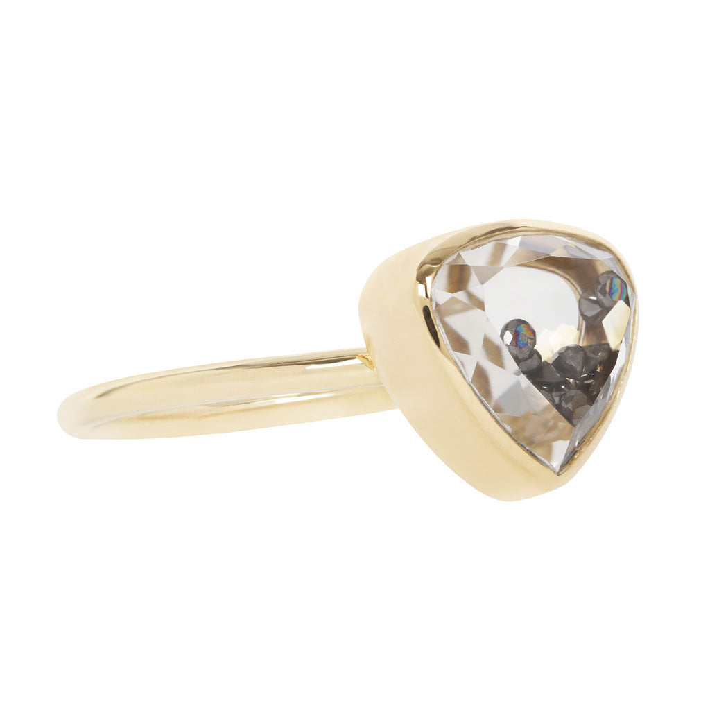 Naipe Heartish Shaker Ring - Black Diamond