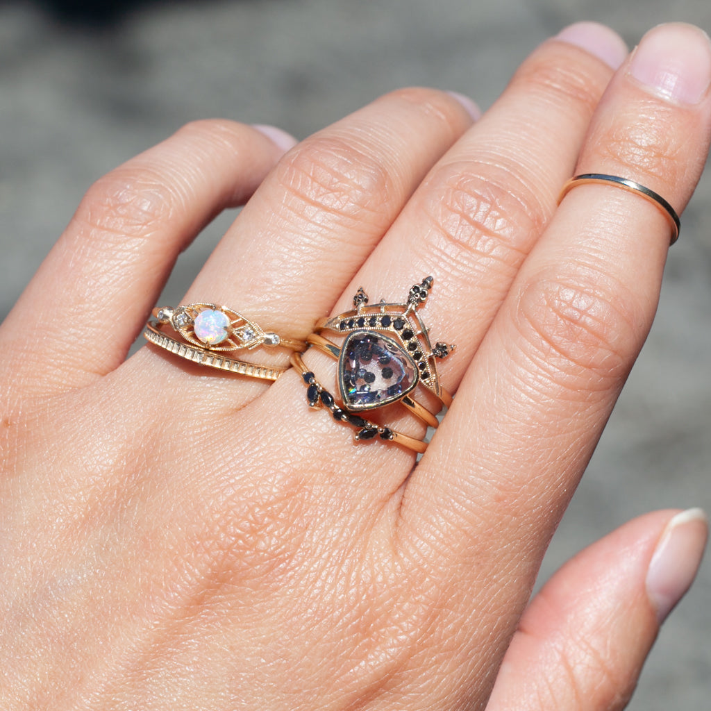 Naipe Heartish Shaker Ring - Black Diamond