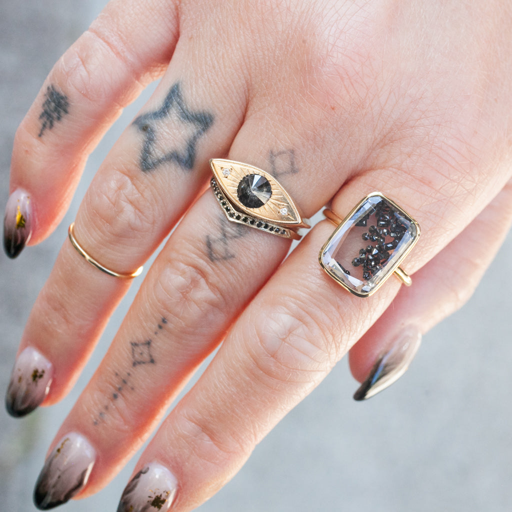 Ten Fourteen Shaker Ring - Black Diamond