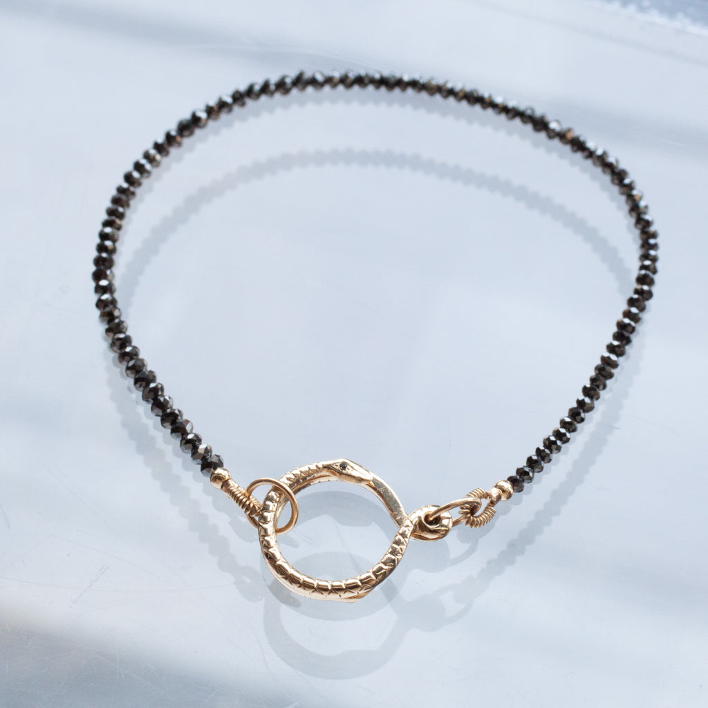 Snake Clasp Black Diamond Bracelet