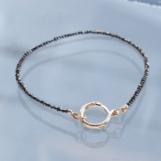 Snake Clasp Black Diamond Bracelet