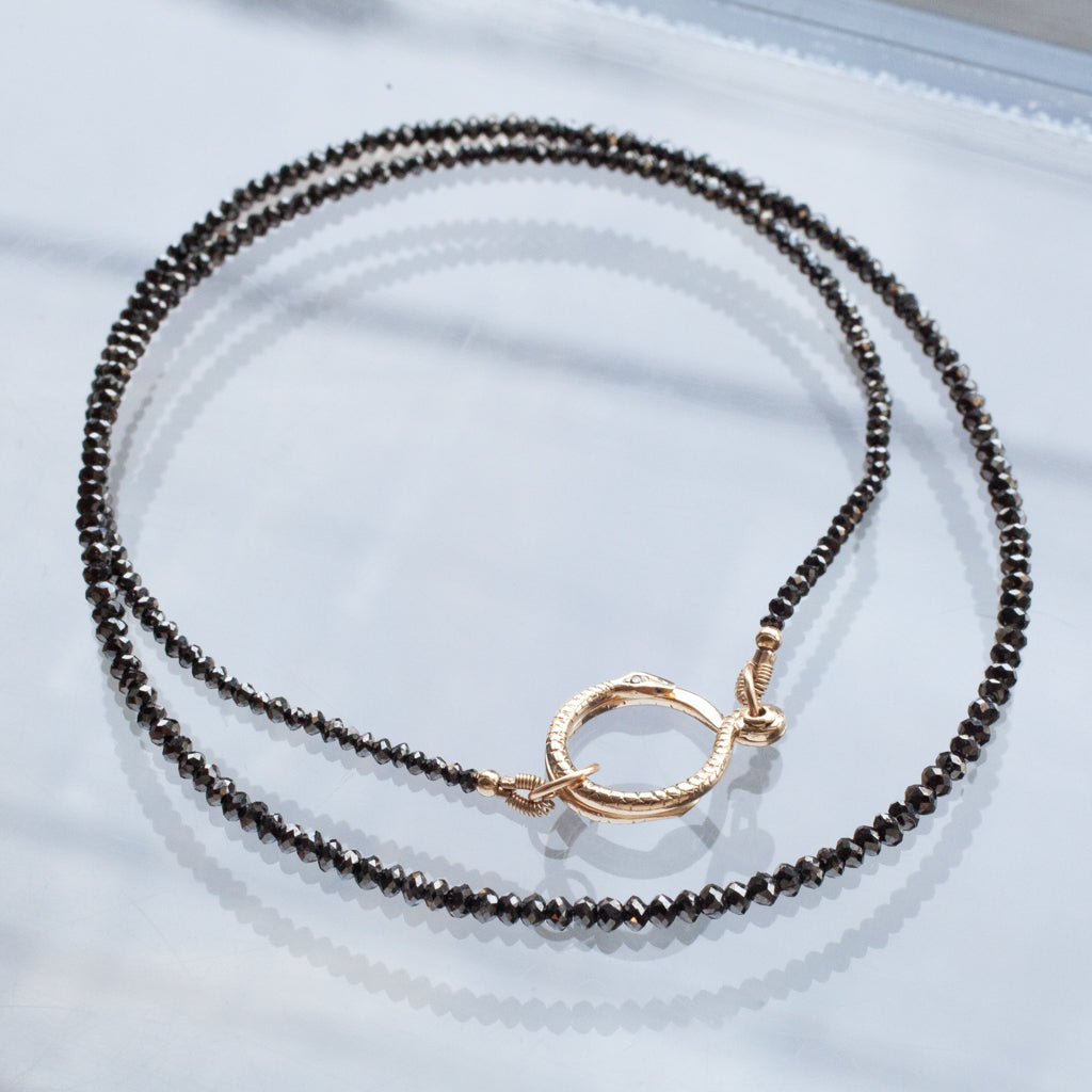 Snake Clasp Black Diamond Necklace