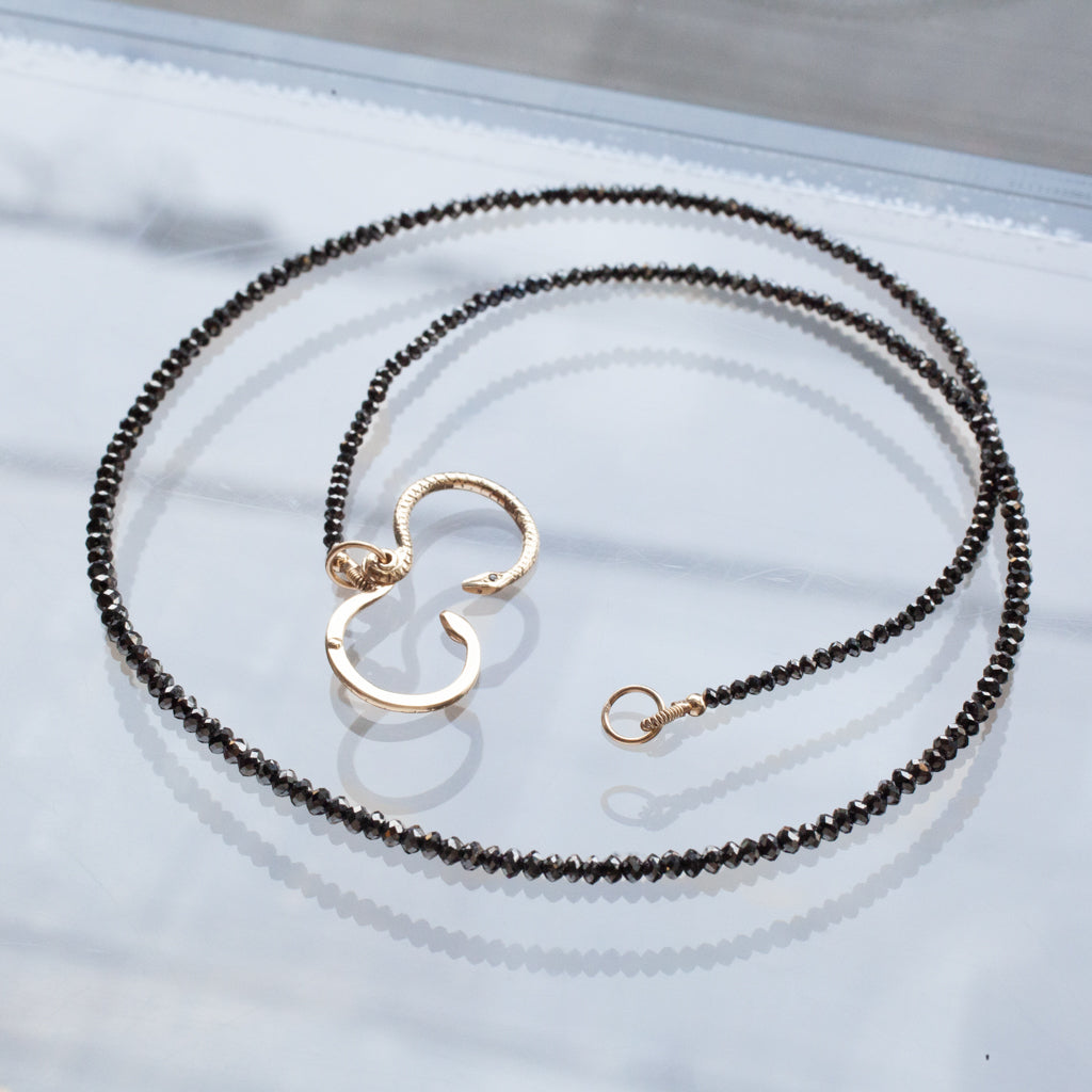 Snake Clasp Black Diamond Necklace