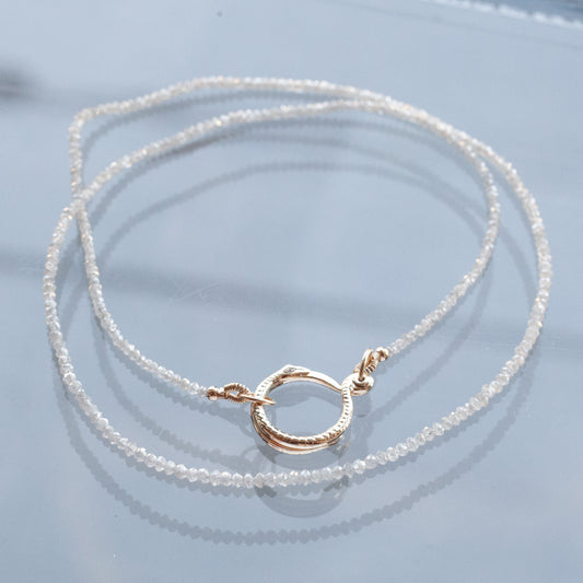 Snake Clasp Icy White Diamond Necklace