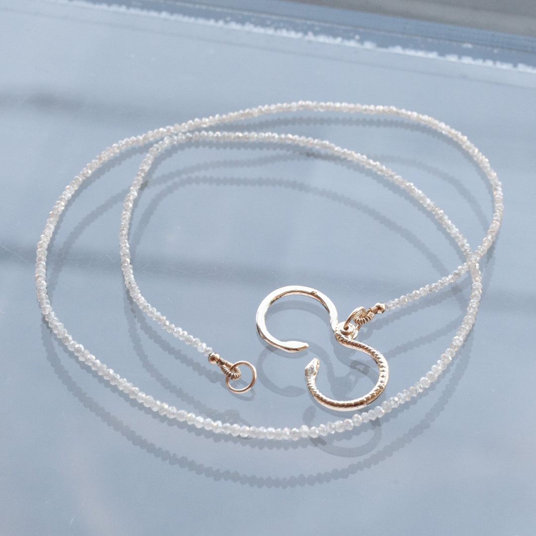 Snake Clasp Icy White Diamond Necklace