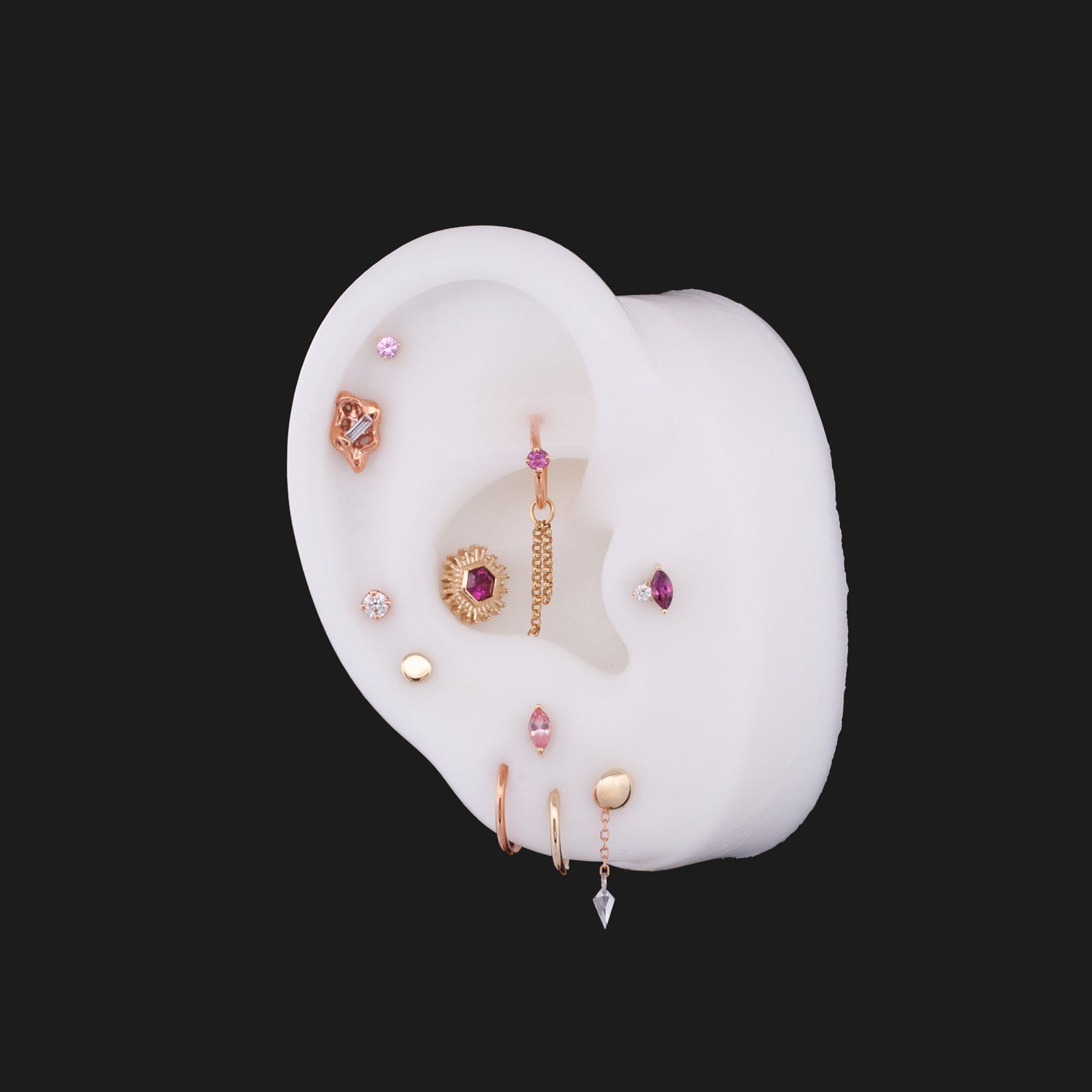 Cavity Earring - Baguette