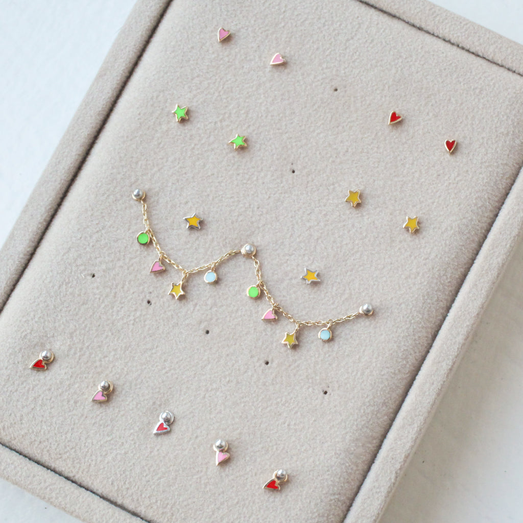 Enamel Ticker Heart Charm