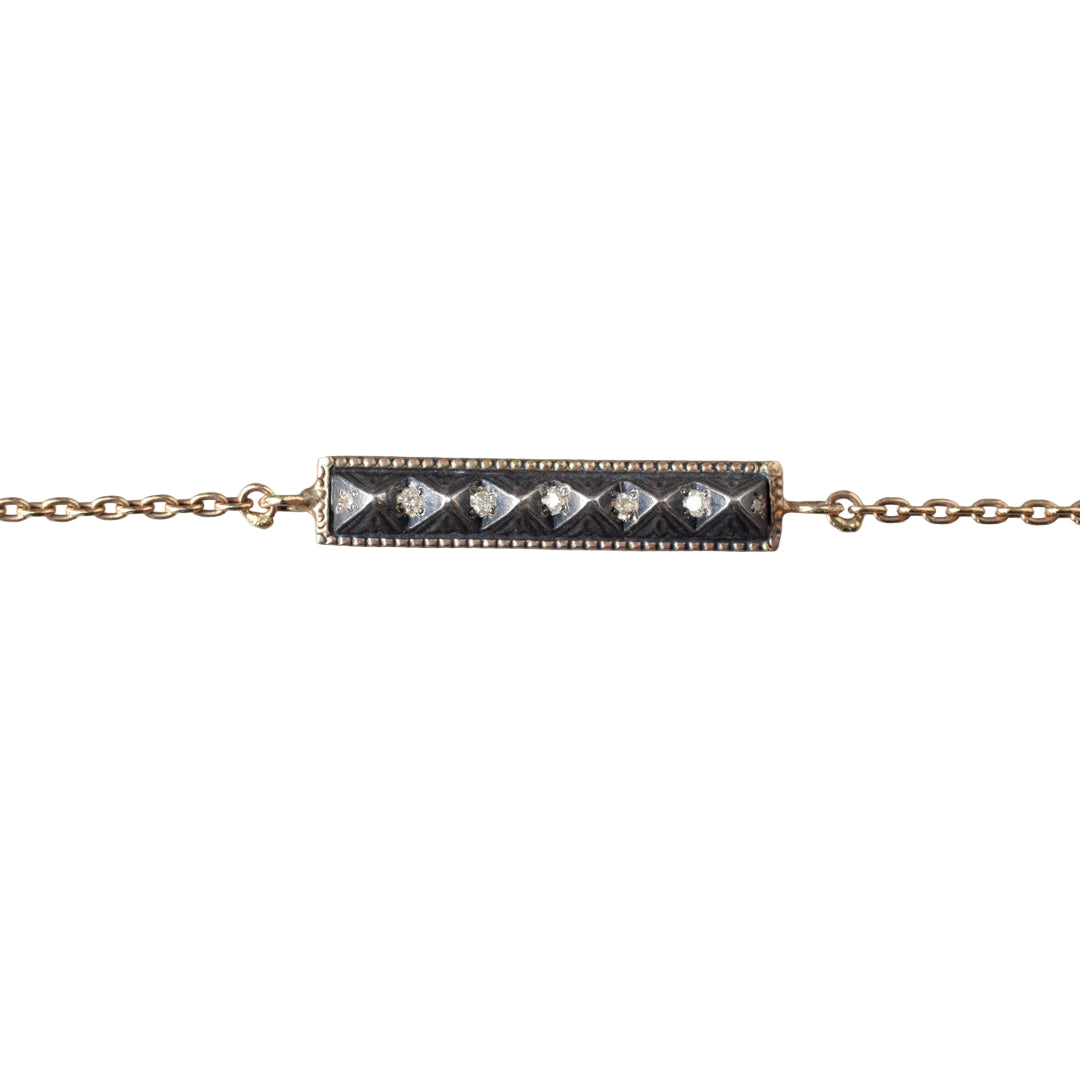 6 Stud Bar Bracelet - Diamond