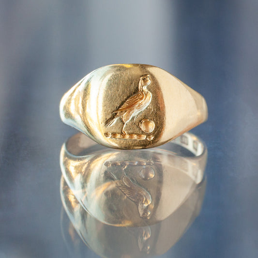 Vintage Eagle Crest Signet Ring