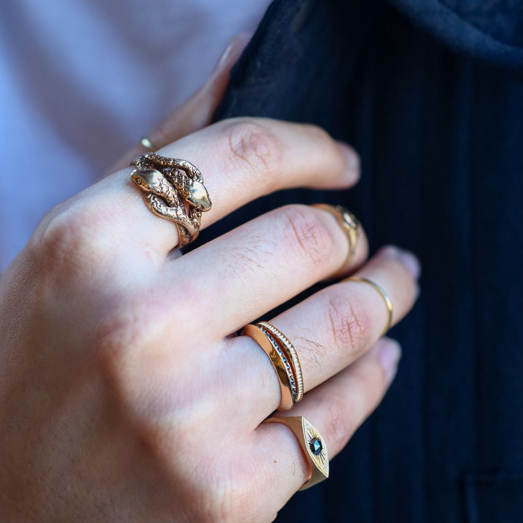 Vintage Double Snake Knot Ring