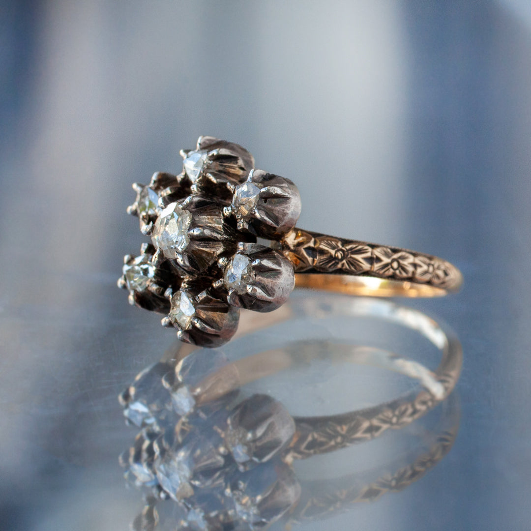 Vintage Star Cluster Diamond Ring