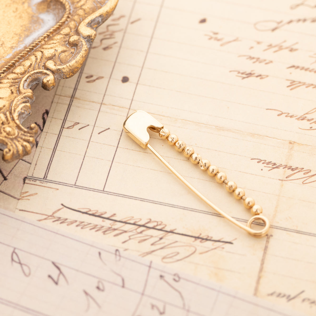 Vintage Beaded Safety Pin