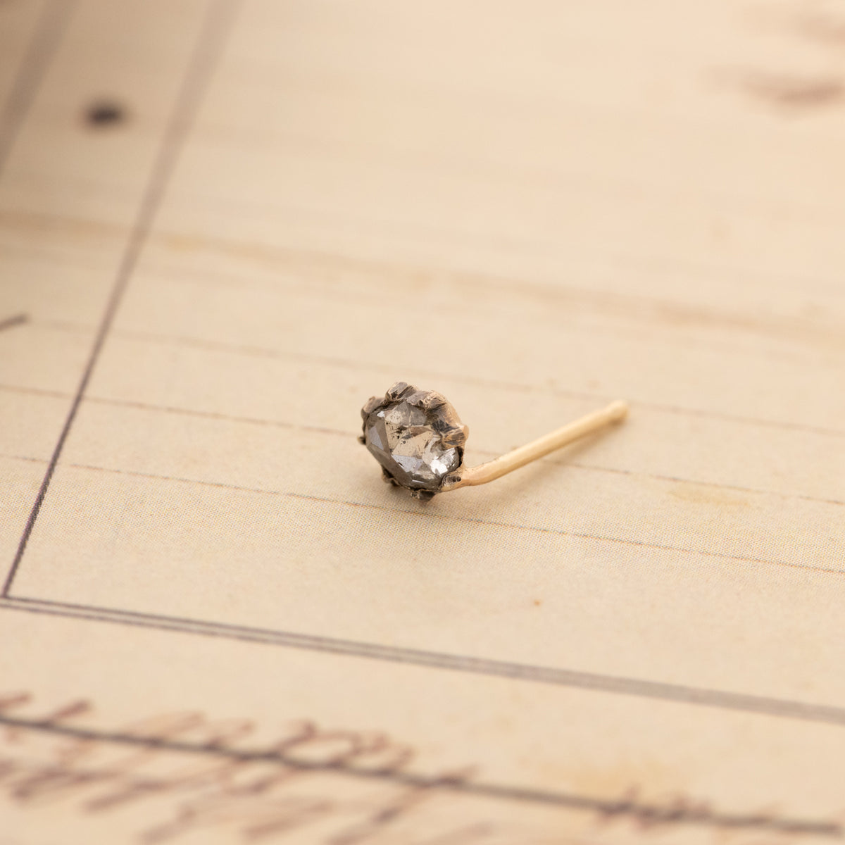 Vintage Victorian Rose Cut Single Earring