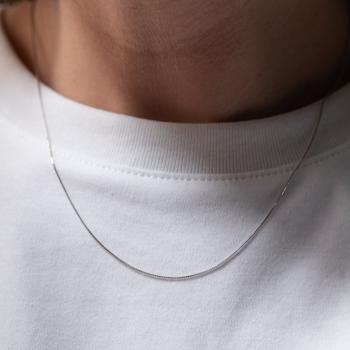 Vintage Platinum Slim Box Chain