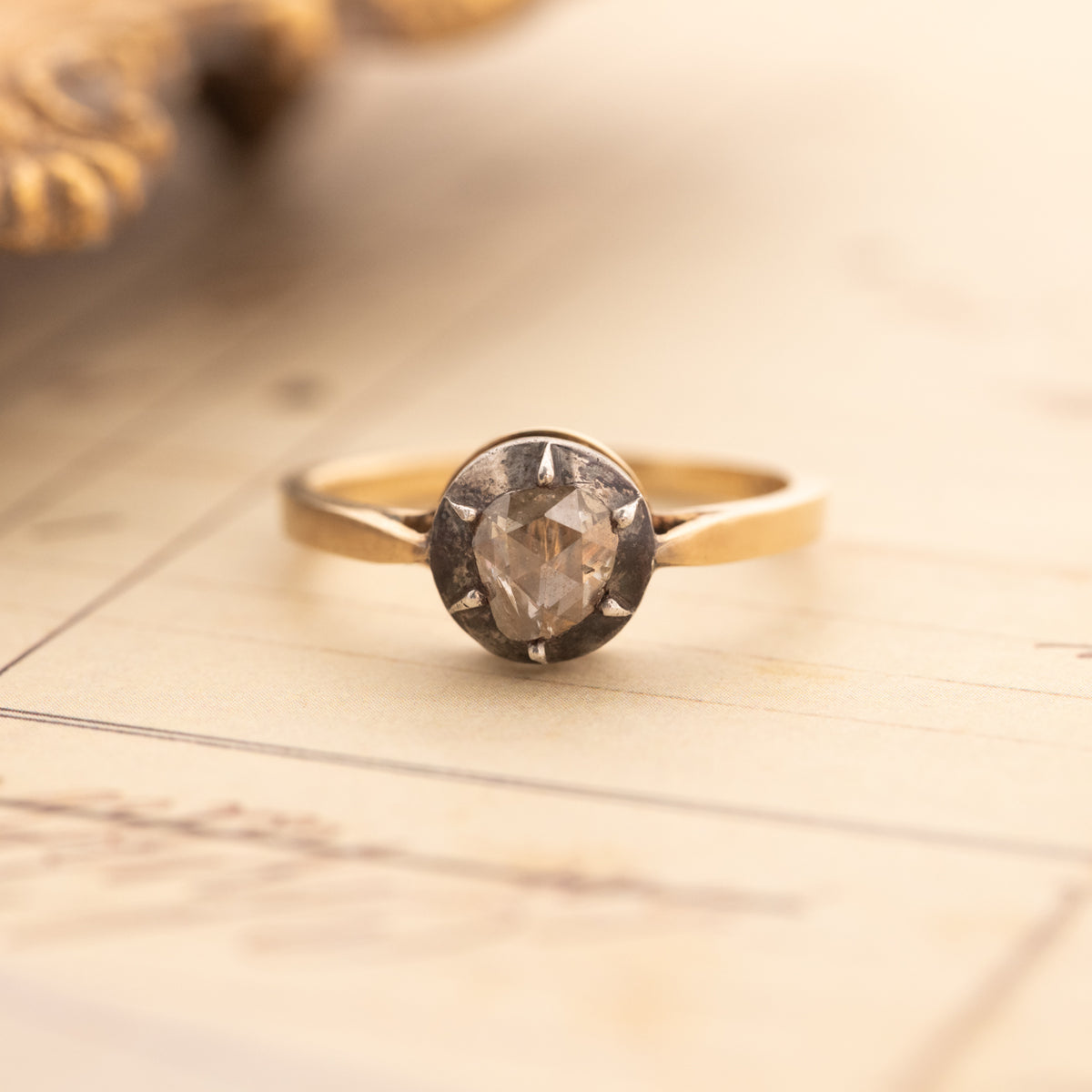 Antique Cut Down Collet Diamond Ring