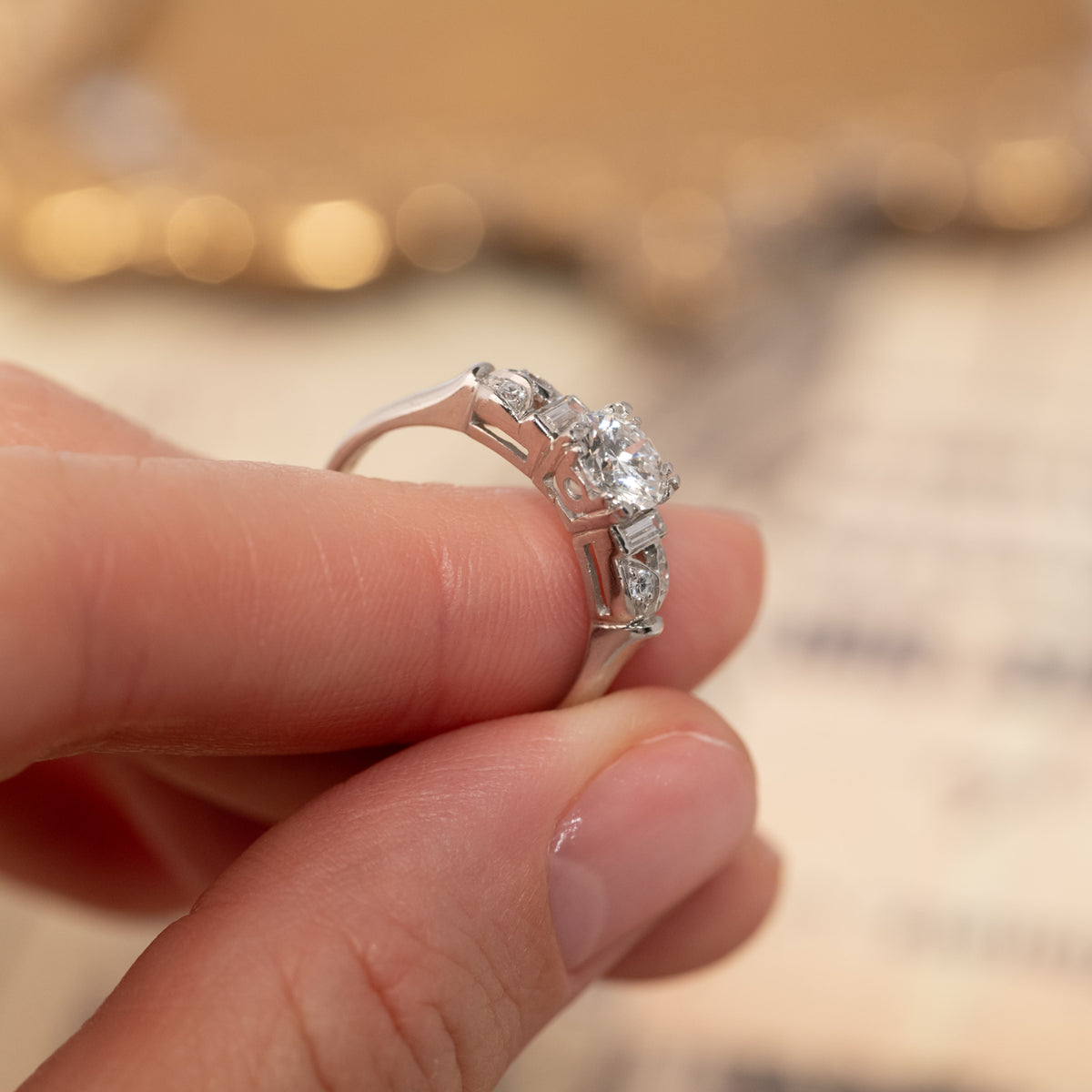 Vintage Floral Diamond Ring