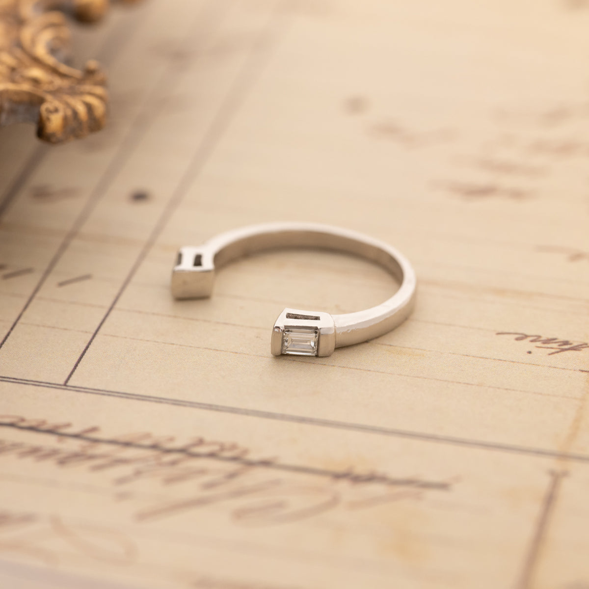 Vintage Open Baguette Diamond Band