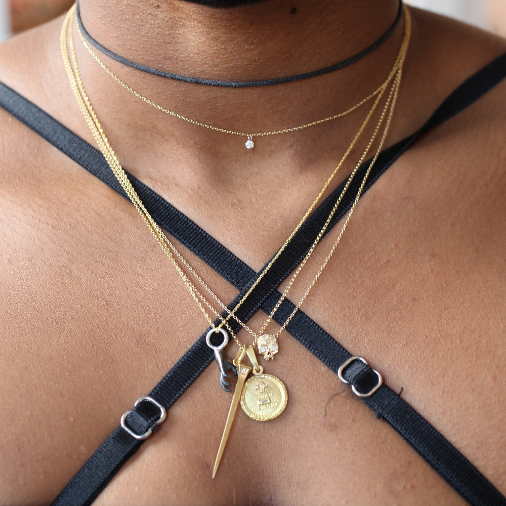Cubist Skull Necklace