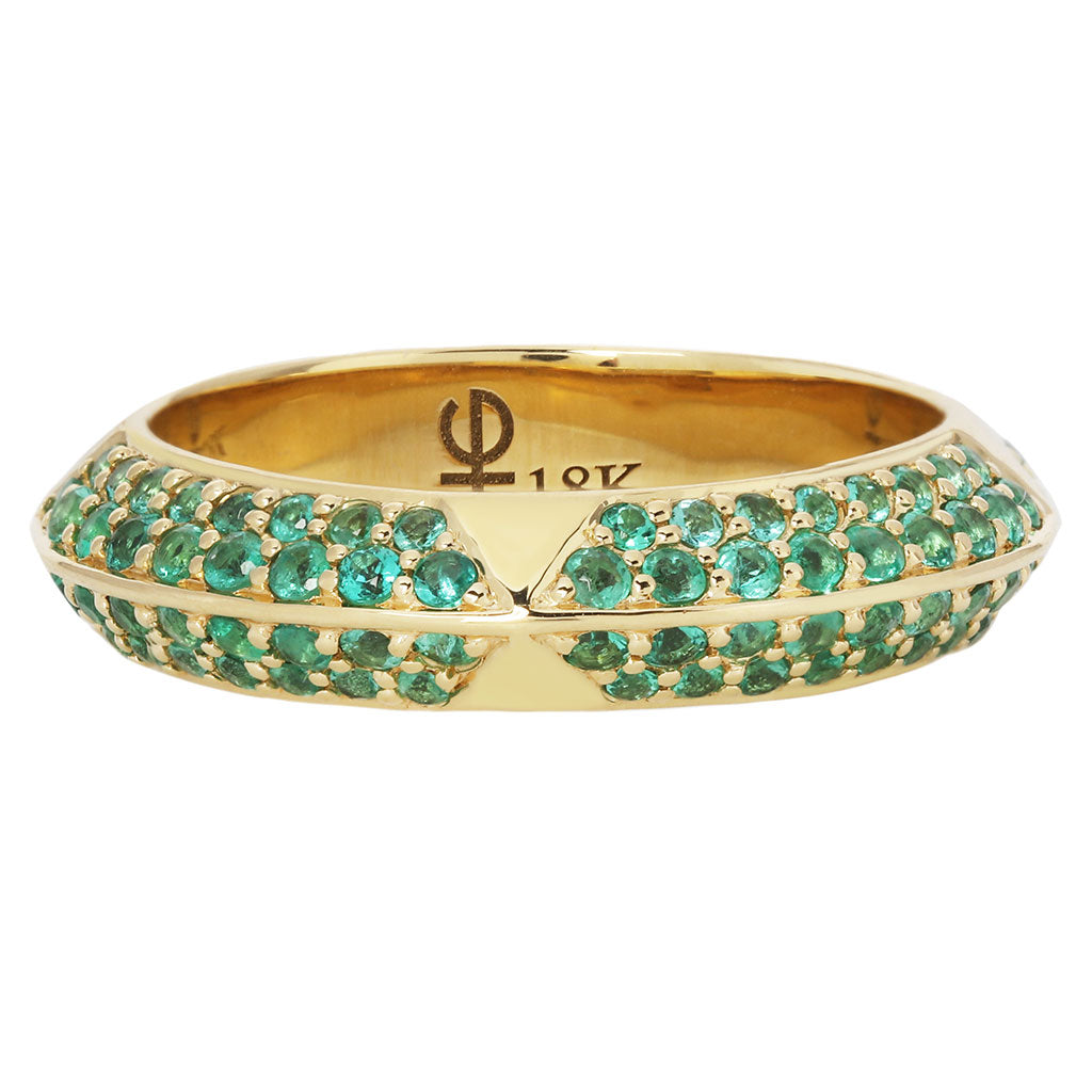 Pavé Rosa Ring - Emerald