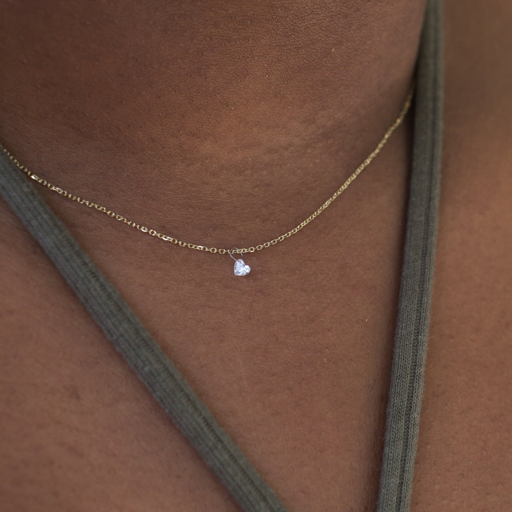 Petit Coeur Necklace - Diamond
