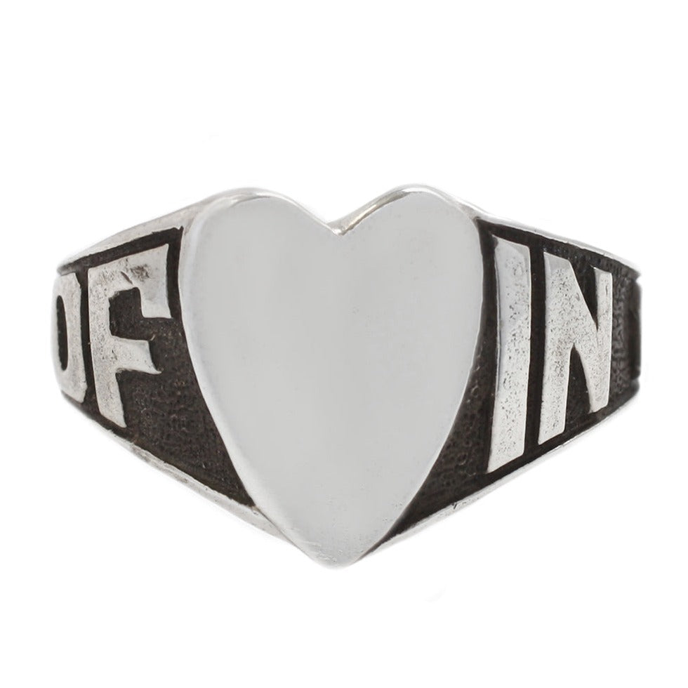 Heart shaped signet with in memory of engraved