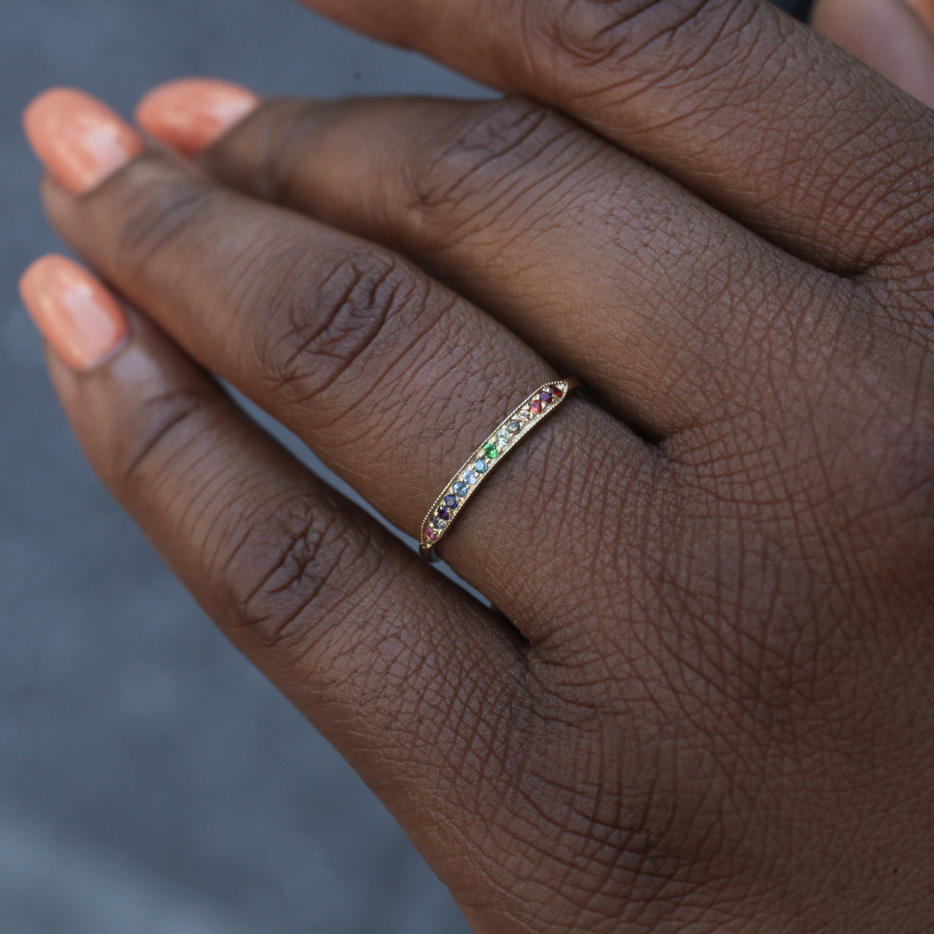 Tuile Pavé Ring - Rainbow