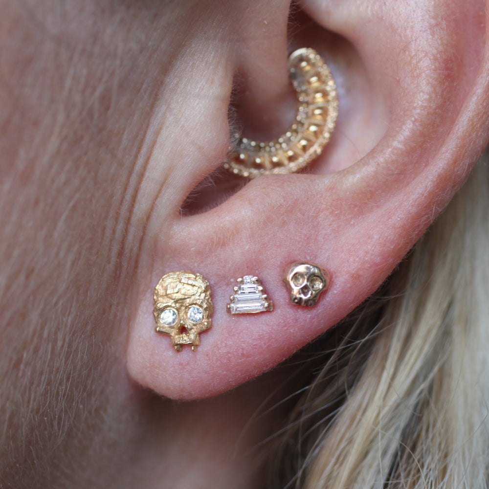 Cubist Skull Stud