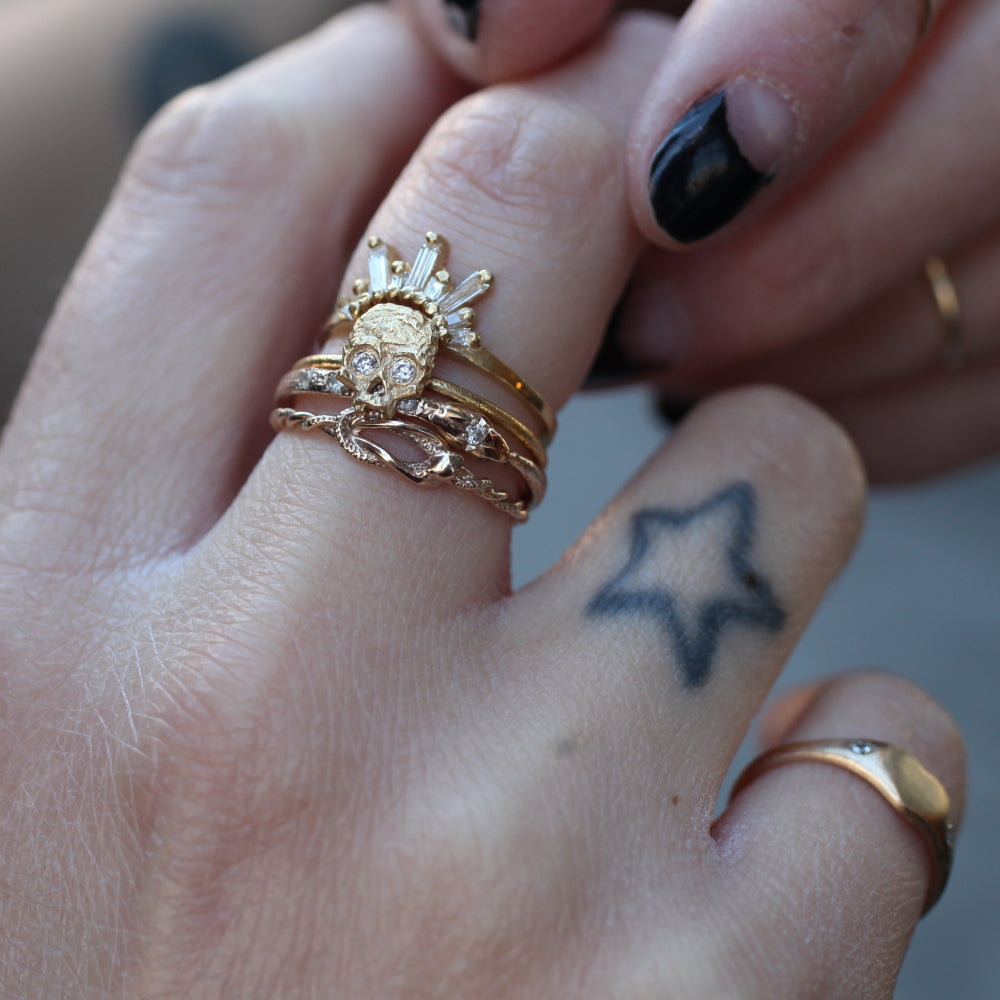 Cubist Skull Ring