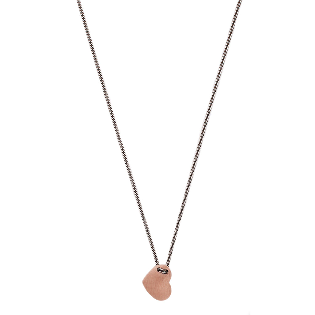 A tiny heart on a 16" sterling silver chain