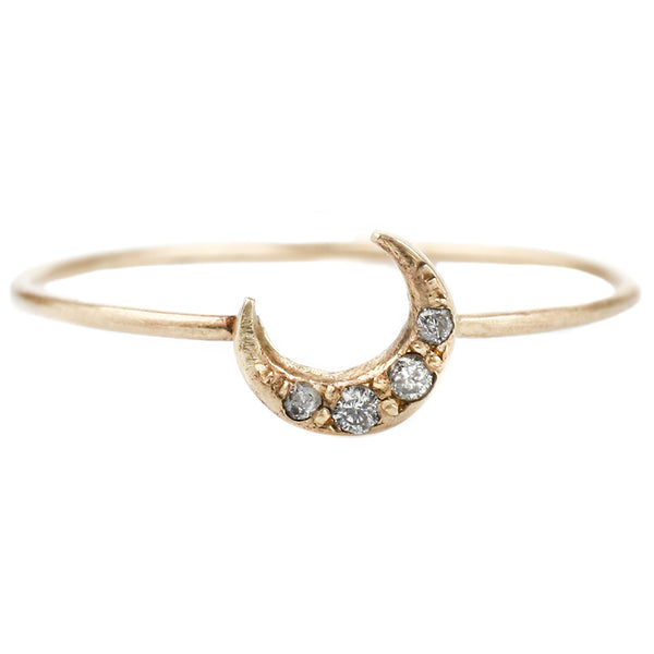 【HYERES LOR】23FW★ Champagne Moon 14K(P) Chunky Ring ds_rings_pavemoon_01_grande.