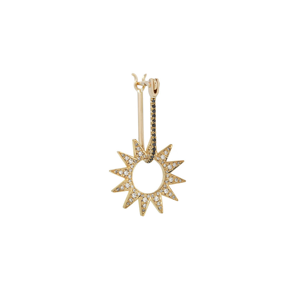 Half Latch Hoop - Black Diamond