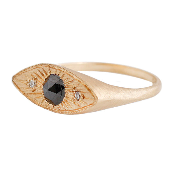 Petite Third Eye Ring - Black Diamond