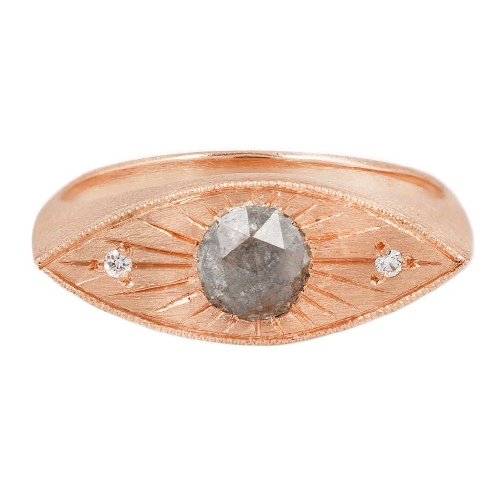 Third Eye Ring - Salt & Pepper Diamond