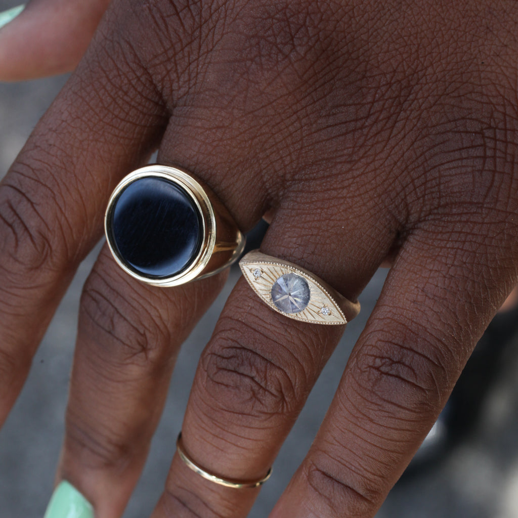 Third Eye Ring - Salt & Pepper Diamond