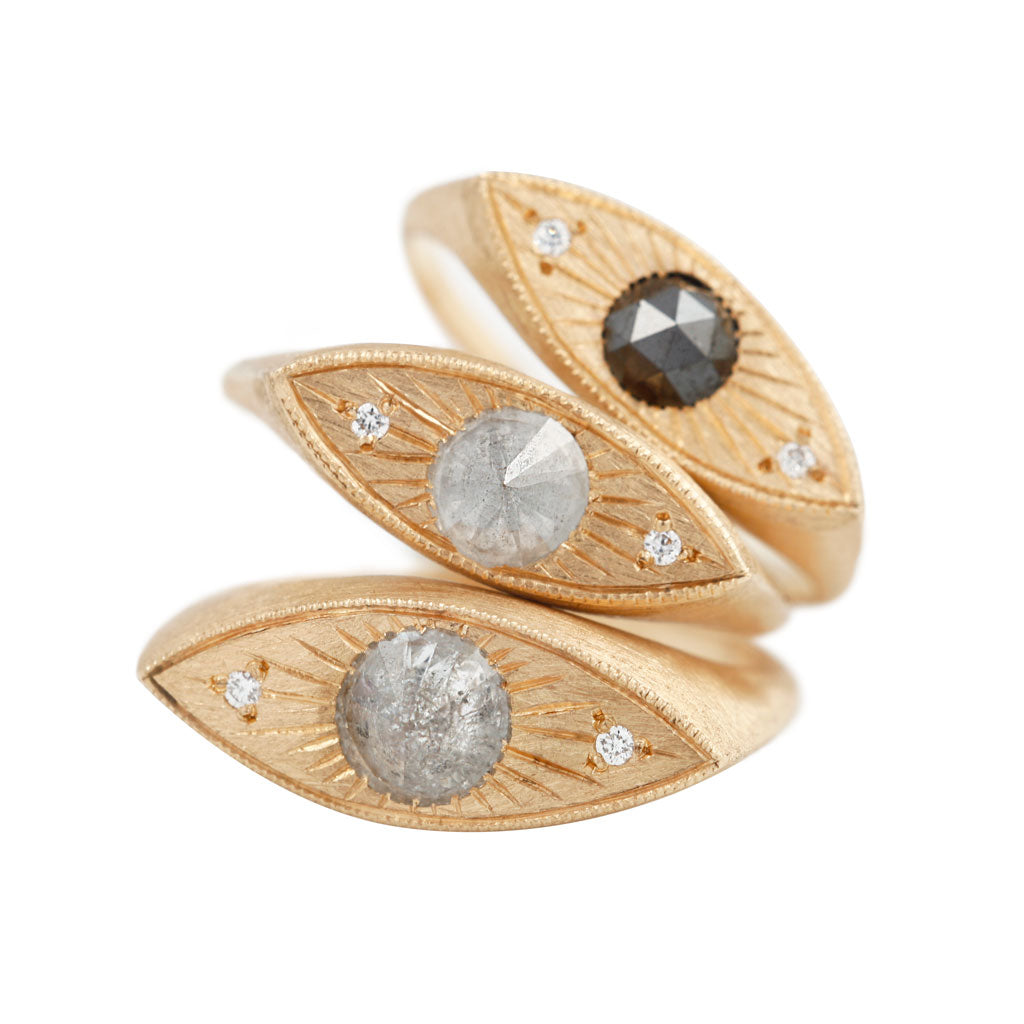 Petite Third Eye Ring - Black Diamond