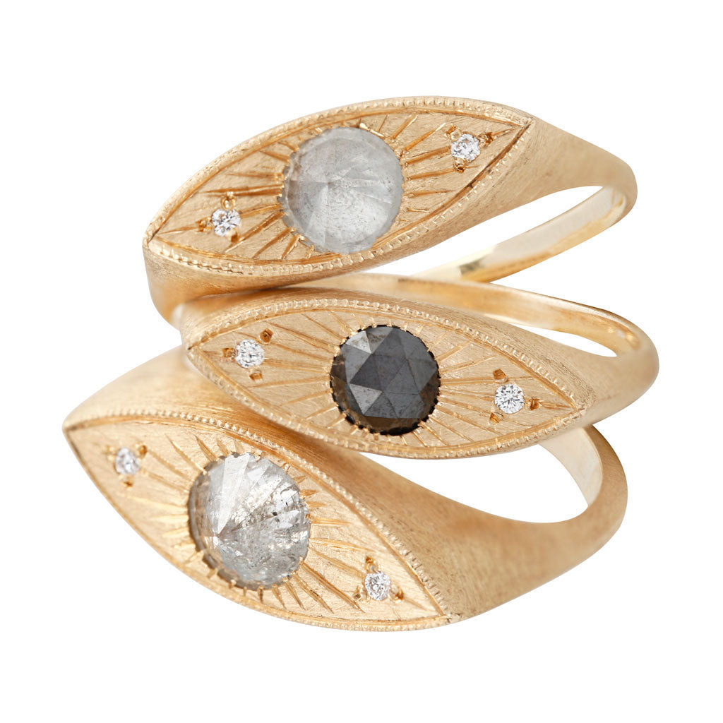 Petite Third Eye Ring - Black Diamond