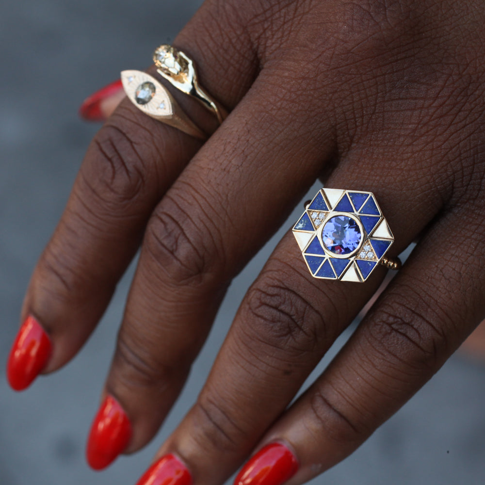 Tanzanite (Evil) Eye Ring