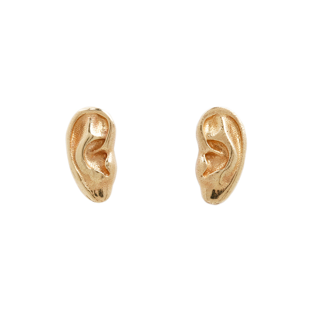 An anatomically correct ear in 14k gold.