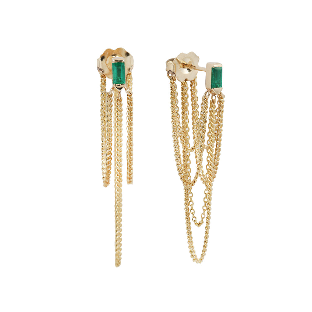 Chandelier Stud - Emerald