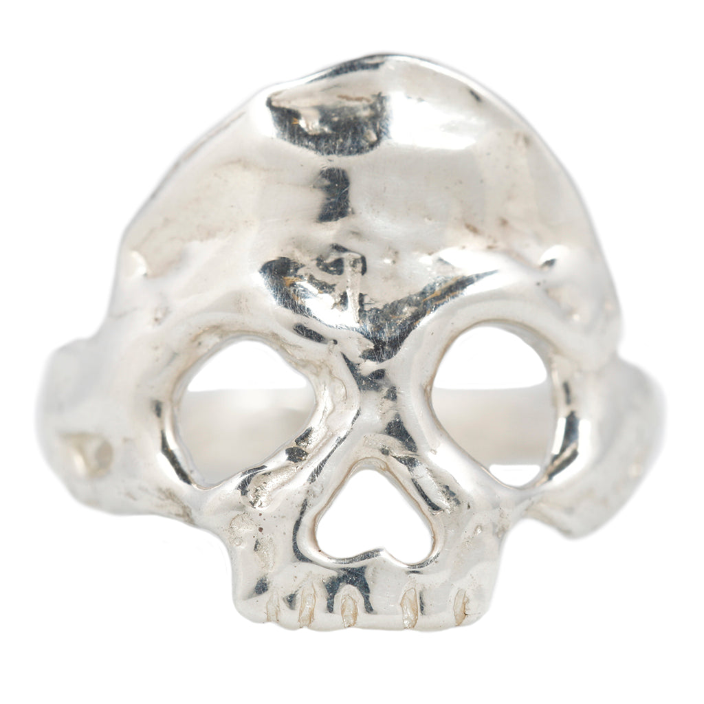 dust to dust margaret cross skull ring in sterling silver on a white background