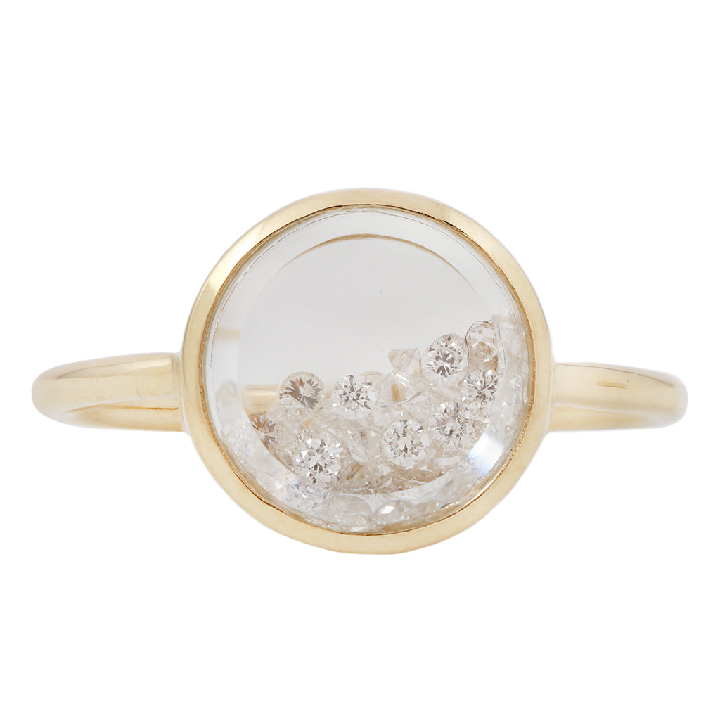 Circle Kaleidoscope Shaker Ring - White Diamond