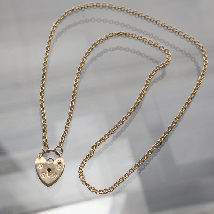 Tiniest Vintage Heart Lock 18 Chain Only